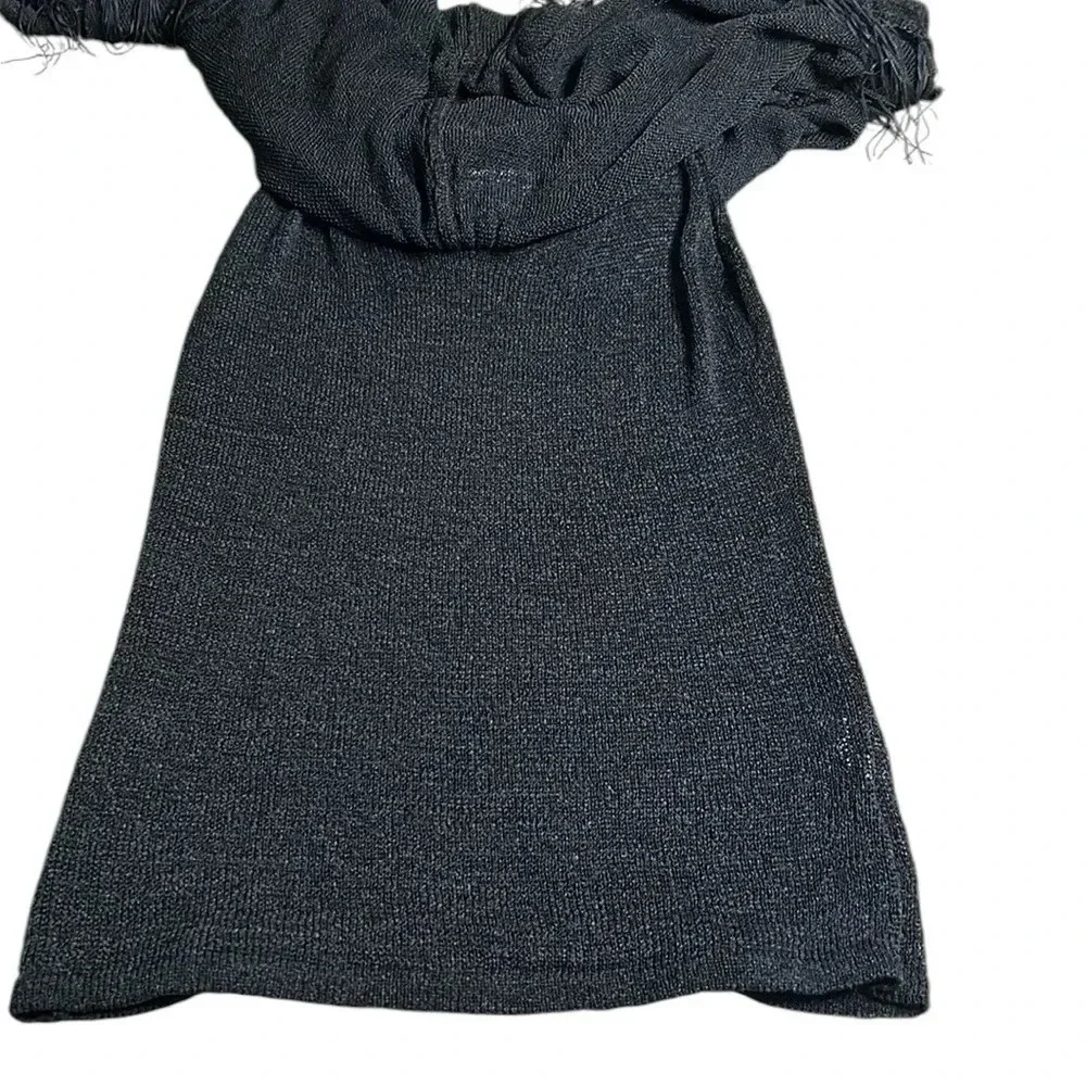 VTG KOKOMO. poncho sweater ,fringes,sheer,loose knit,PTP 16” to  23”,one size - Picture 4 of 16